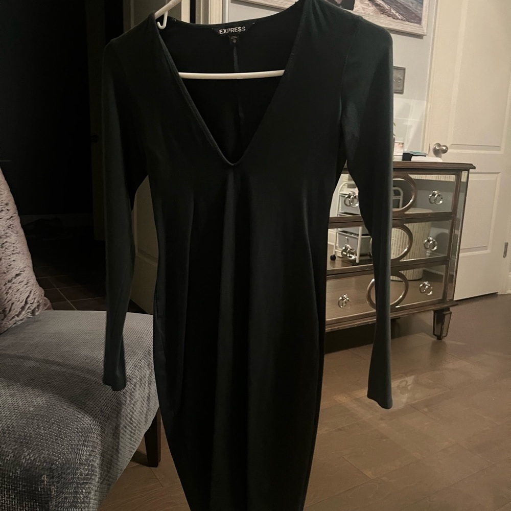Express Black Long Sleeve Bodycon Dress